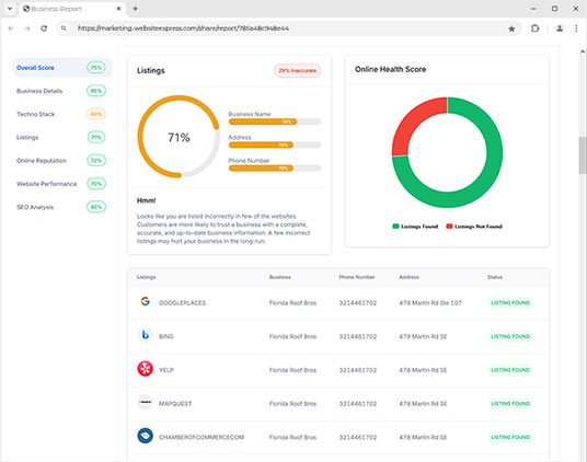 Get a FREE SEO report from Web Express