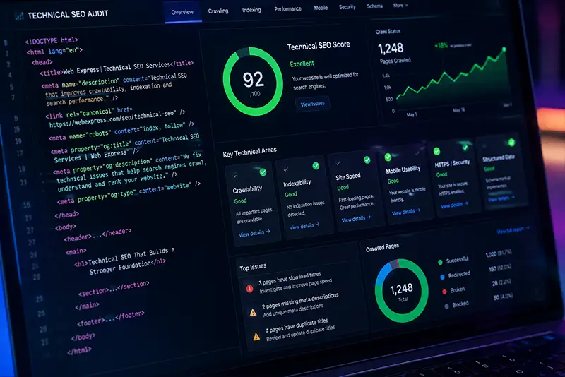 Technical SEO website audit and optimization